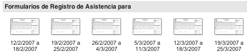 Hojas de Asistencia